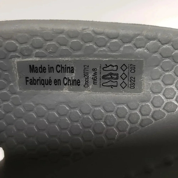 Crocs Iconic Comfort Unisex M/6-W/8 Gray Slides/Sandles Slip On . - Picture 6 of 8